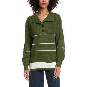 Madison Miles Womens  Knit Polo Sweater, Green
